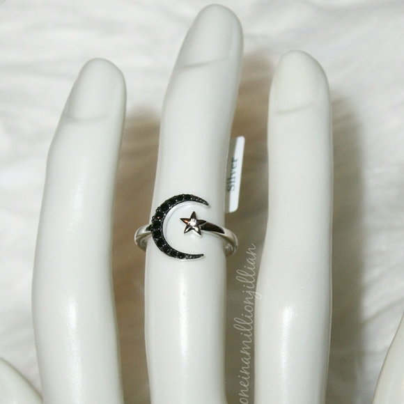 Mysterious Black Moon CZ Sterling Silver Ring - Picture 6 of 6